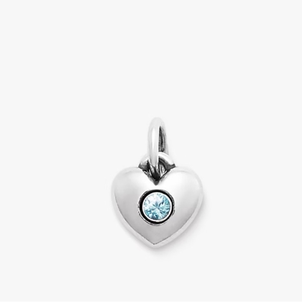 New James Avery Keepsake heart charm blue December birth stone. New never worn!